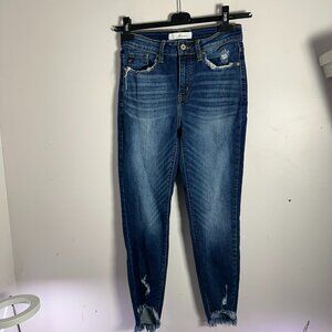 EUC Rancan Womens Jeans Skinny Distressed Blue 7 / 27 High Waisted